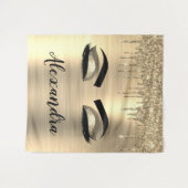 ゴールド グリッター スパークル まつげ モノグラム 名前 タペストリー (正面(横))