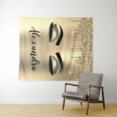 ゴールド グリッター スパークル まつげ モノグラム 名前 タペストリー (インサイチュ(横))