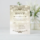 ゴールド グリッター スパークル ウェディング RSVP (スタンド正面)