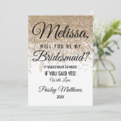 ゴールド グリッター スパークル ホワイト ブライズメイド 招待状 (スタンド正面)