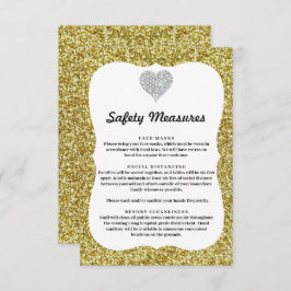 ゴールド グリッター ダイヤモンド ハート 安全対策 エンクロージャーカード