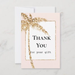 ゴールド グリッター トロピカル パーム ツリー サンキューカード