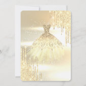 ゴールド グリッター ドリップス、ドレス 18歳の誕生日パーティー 招待状 (裏面)