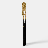 ゴールド グリッター ドリップス ブラック グラム シグネチャー Case-Mate iPhoneケース (裏面 / 左)