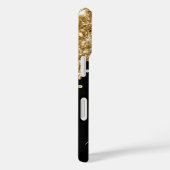 ゴールド グリッター ドリップス ブラック グラム シグネチャー Case-Mate iPhoneケース (裏面 / 右)