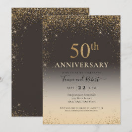 ゴールド グリッター バルーン 50周年 招待状