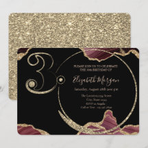 ゴールド グリッター バーガンディ マーブル 30歳の誕生日