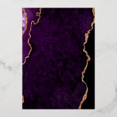 ゴールド グリッター パープル アゲート セーブ・ザ・デート ゴールド 箔招待状 (裏面)