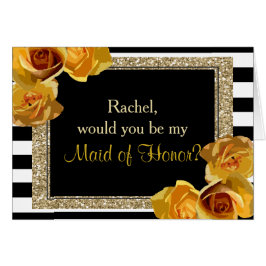 ゴールド グリッター フラワーが私の結婚式の伴娘になってくれる?