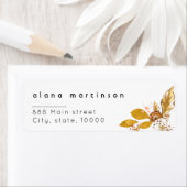 ゴールド グリッター フローラル ウェディング 返送先住所ラベル ラベル (インサイチュ)