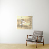 ゴールド グリッター ブラシ メタル モノグラム ネーム タペストリー (インサイチュ(横))