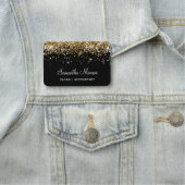 ゴールド グリッター ブラック 名札 (インサイチュ)