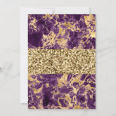 ゴールド グリッター プラム パープル マーブル マスリム ウェディング 招待状 (裏面)