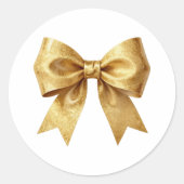 ゴールド グリッター ラグジュアリー ボウ: エディション III - FI045 ラウンドシール (正面)