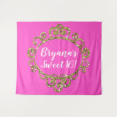 ゴールド グリッター 任意の色 誕生日パーティー 背景 タペストリー (正面(横))