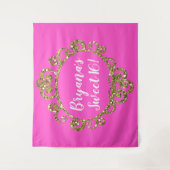 ゴールド グリッター 任意の色 誕生日パーティー 背景 タペストリー (正面)