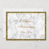 ゴールド グリッター 50周年 結婚記念日 招待状 (裏面)