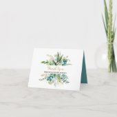 ゴールド＆グリーンのユーカリ ブライダルシャワーのお礼 サンキューカード (正面)