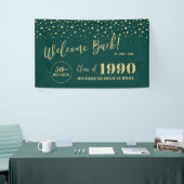 ゴールド＆グリーンの紙吹雪クラス会パーティー歓迎 横断幕 (トレードショー)