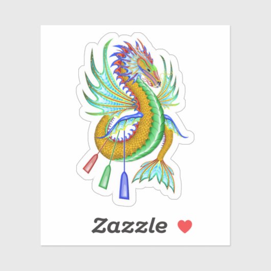 ゴールド&グリーンウォーター・ドラゴン シール (シート)