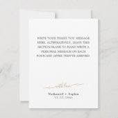 ゴールド グリーンナリー ウォーターカラー サンクス フラット カード (裏面)