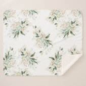 ゴールド グリーンレイジー エレガント ホワイト ロマンチック シェルパブランケット (正面(横))