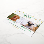 ゴールド＆グリーン　いたずら？それともいい子？　犬2頭の写真 箔シーズンカード (回転した状態)