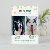 ゴールド＆グリーン　いたずら？それともいい子？　犬2頭の写真 箔シーズンカード (立ち正面)