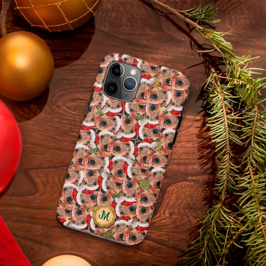 ゴールド グリーン エアデールテリア かわいい犬 クリスマス Case-Mate iPhoneケース