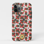 ゴールド グリーン ジャーマンシェパード かわいい犬 クリスマス Case-Mate iPhoneケース (裏面)