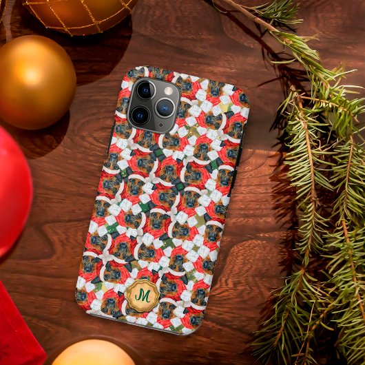 ゴールド グリーン ジャーマンシェパード かわいい犬 クリスマス Case-Mate iPhoneケース