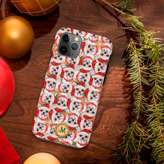 ゴールド グリーン チワワ かわいい犬 クリスマス Case-Mate iPhoneケース
