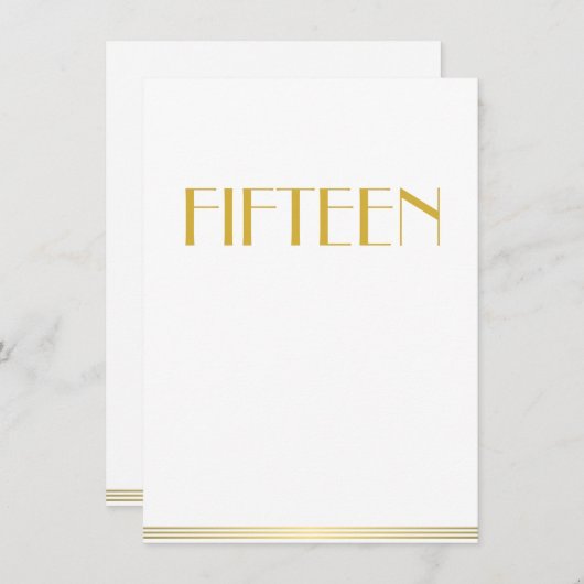 ゴールド グレートギャツビー ウェディング テーブル カード 15 (正面/裏面)