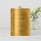 ゴールド グレー マーブル ストーン バースデー ダイヤモンド フレーム 招待状 (スタンド正面)