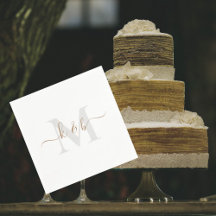 ゴールド＆グレー モノグラム スワッシュ スクリプト ホワイト カクテル