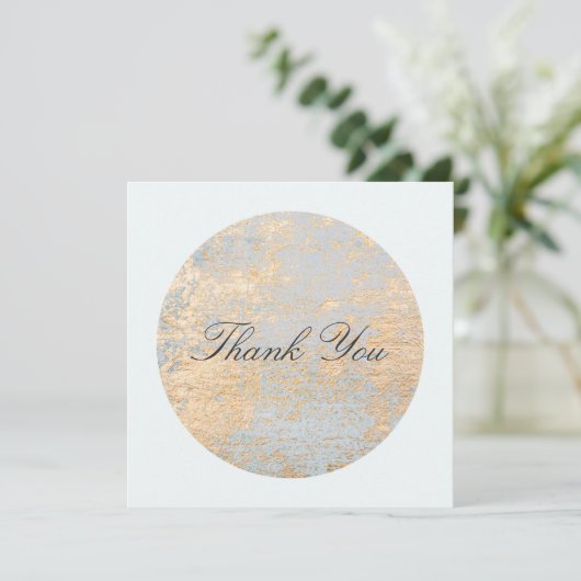 ゴールド グレー 芸術的 アブストラクト サンクス サンキューカード (スタンド正面)