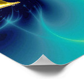 ゴールド ケドゥケウス 登録看護師 シンボル ティール ブルー ポスター (角)