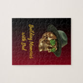 ゴールド ケルト スカル グリーン クローバー 父の日 ジグソーパズル (横)