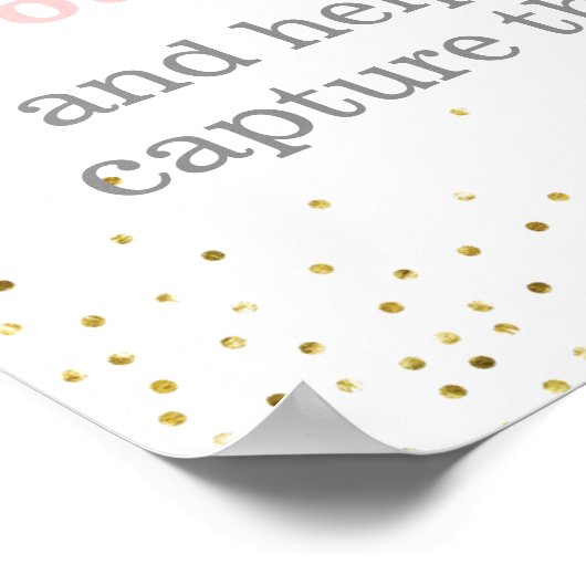 ゴールド コンフェッティ ウェディング フォト ハッシュタグ サイン (角)