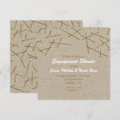 ゴールド コンフェッティ スティック ラスティック クラフト お祝い 招待状 (正面/裏面)