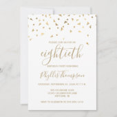 ゴールド コンフェッティ トライアングル 80歳の誕生日パーティー 招待状 (正面)