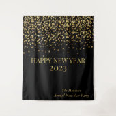 ゴールド コンフェッティ ニューミーム パーソナライズド タペストリー (正面)