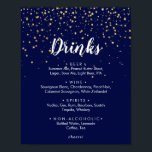 ゴールド コンフェッティ | ネイビー 結婚式 ドリンク メニュー サイン<br><div class="desc">このゴールド コンフェッティ | ネイビーの結婚式ドリンクメニューサインは、シンプルでクラシックな結婚式の披露宴に最適です。エレガントで遊び心のあるデザインは、ネイビーにフェイクゴールドのグリッターコンフェッティとミニマルなカリグラフィーをあしらい、モダンなボヘミアンの雰囲気を醸しています。</div>