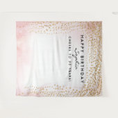 ゴールド コンフェッティ バースデー 背景 どんな年齢でも タペストリー (正面(横))