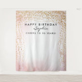 ゴールド コンフェッティ バースデー 背景 どんな年齢でも タペストリー (正面)