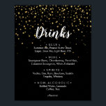 ゴールド コンフェッティ | ブラック ウェディング ドリンク メニュー サイン<br><div class="desc">このゴールド コンフェッティ | ブラック ウェディング ドリンク メニュー サインは、シンプルでクラシックなウェディング レセプションに最適です。エレガントで遊び心のあるデザインは、ブラックの背景に偽のゴールド グリッター コンフェッティとミニマルなカリグラフィーを採用し、モダンなボヘミアンの雰囲気を醸しています。</div>