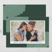 ゴールド コンフェッティ | ホリデー フォト カード (正面/裏面)