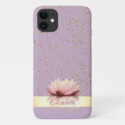 ゴールド コンフェティ ストライプ 蓮 Case-Mate iPhoneケース (裏面)
