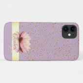 ゴールド コンフェティ ストライプ 蓮 Case-Mate iPhoneケース (裏面(横))