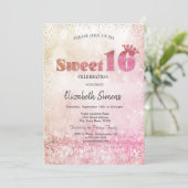ゴールド コンフェティ プリンセス ボケ Sweet 16 招待状 (スタンド正面)